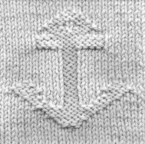 Get set, gauge & size Stitches and gauge Select the motif for your sweater. Use the anchor motif shown on this page or choose another motif from a knitting-stitch library.