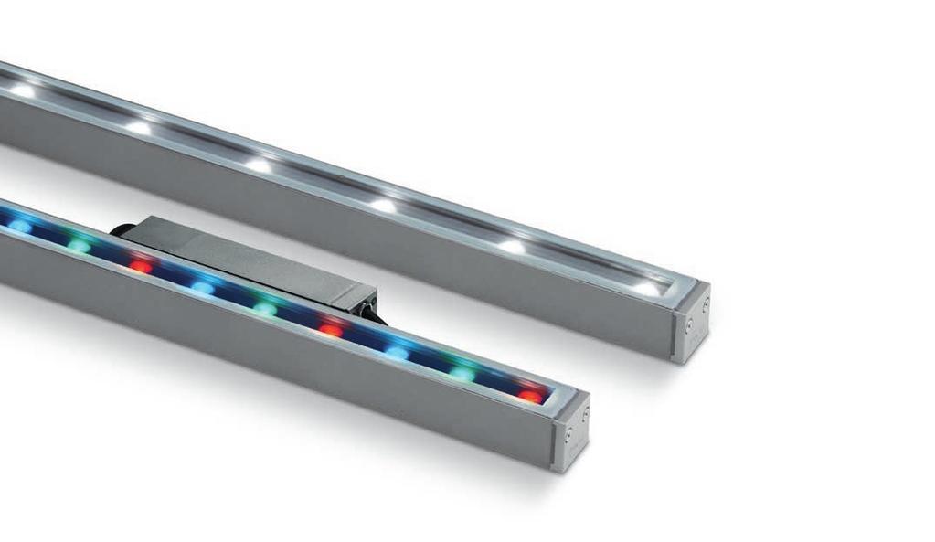 Linealuce Mini Features 03 IP66 IK05 on balustrade with optional supports.