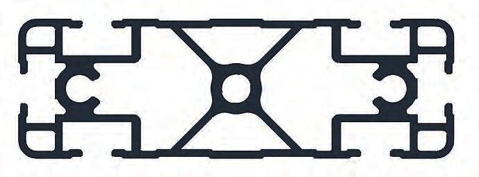 SINGLE Profile 2 3 very stable closed aluminium profile 25 x 40mm with four cable channels six vertical slots, size 8 for all standard sliding nuts central bore M0 and two fixing holes for a solid,