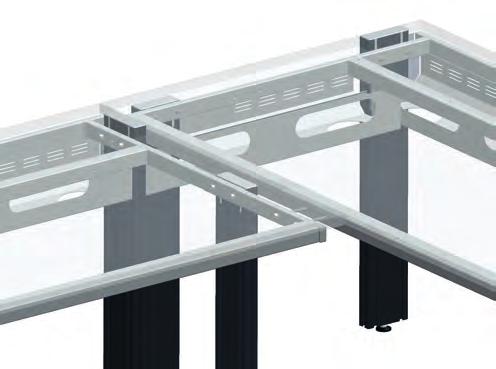 Stabile and solid cable tray made of sheet steel, optically identical to the cable trays of the PROFI laboratory bneches. Durable light grey powder coating. Incl.