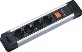 600.00 optionally socket strip connected to the mains panel in bench rack SOCKET STRIP INDUSTRY High-quality socket strip with silver coloured