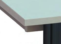 Surface - and volume conductive bench top (according to DIN EN 6340). Bench legs with conductive metal levellers.