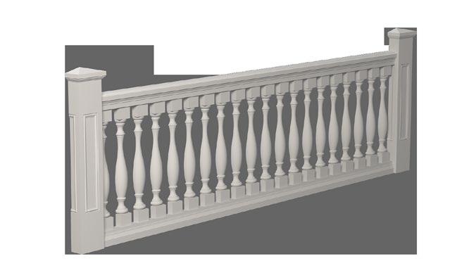 A set of half balustrades with a pyramid cover 4.71.