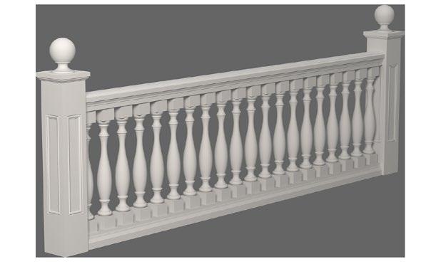 A set of balustrades with a ball