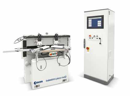 BALESTRINI PICO MD2 CNC TENONER-MORTISER FOR MITER DOOR JOINT Numerical control tenoning and mortising machine. It can perform: Miter door, a 45 tenon-mortise slot joint.