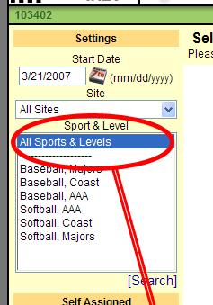 Once you have selected the level of games that you want to umpire, click the Search (Figure 3) link and TheArbiter.