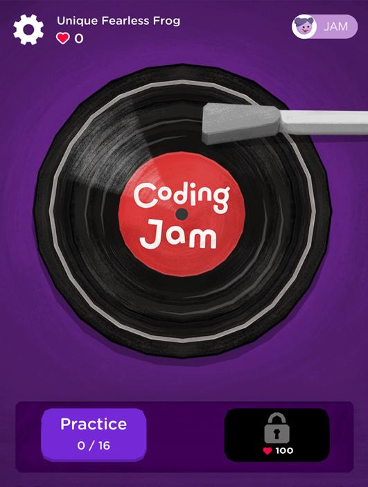 Practice Mode Walk-through 1 Welcome to jam practice! Each level is a short exercise that teaches the basics of each Osmo coding block and how jams are made. 1. Tap Practice to see a list of all the practice levels.