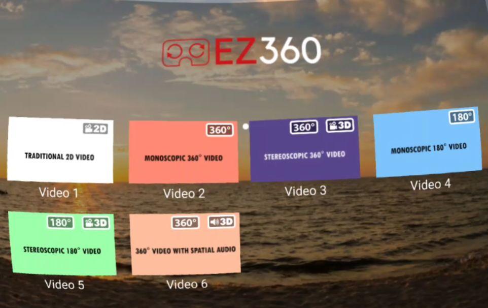 5. Disable video/audio type badges When you have multiple videos in the EZ360 folder a video selection screen is visible.