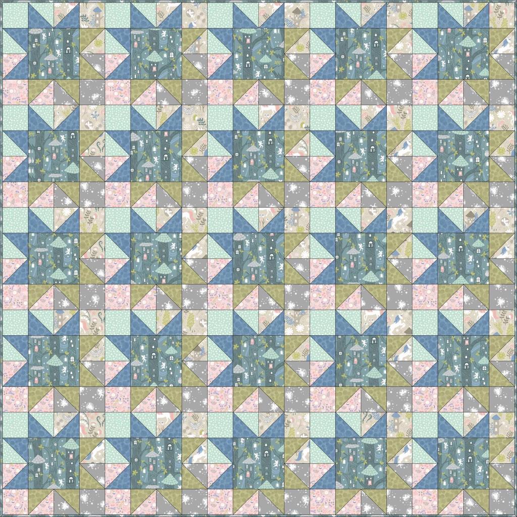 Fairy Lights Quilt Designed and made by Sally Ablett Quilt Size: 60 x 60 Block Size: 12½ x 12½ DESIGN 1 (Main Diagram) FABRIC REQUIREMENTS (Fairy Lights Collection) Fabric 1: 1⅛yd - 1.10mtr - A306.
