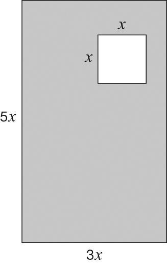 Open-Response 8. Square Removed This rectangle has a square removed. There are algebraic expressions for the sides, in centimetres.