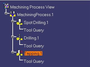 6. Double click the Tool Query associated to the Spot Drilling operation. The Tool Query Definition dialog box appears. 7.