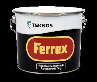 When Kirjo Aqua or Kirjo sheet-iron roof paints are used, the corrosion protection of rusty roofing material can be improved by priming the rusty parts with Ferrex anticorrosive paint.
