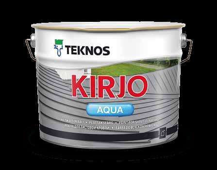 Kirjo Aqua NEW PRODUCT! Kirjo Aqua is a matt water-thinned paint for sheet-iron roofs.