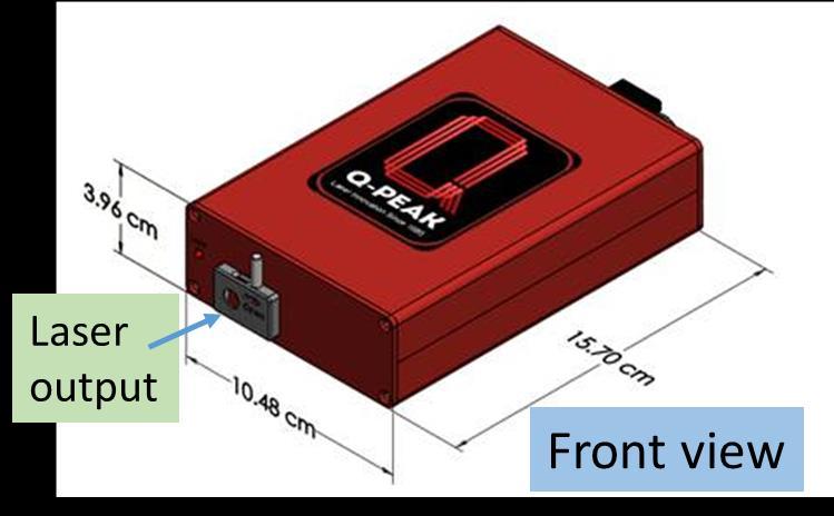 At room temperature, without any active temperature control, the laser can be operated from single shot to a 20 Hz pulse repetition rate. Figure 11 shows the front and rear views of the power supply.