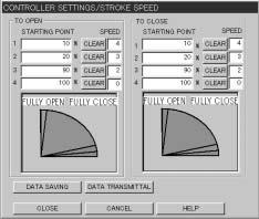 Setting functions Speed control adjustment Stroke time can be varied with up to 5 intermediate stages.