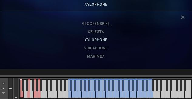 Playing MALLET FLUX Single Instruments 3.2.2. Playing with Articulations Each mallet instrument allows you to choose from two to six Articulations, depending on the mallet instrument that is loaded.