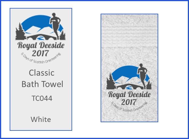 PAGE 6 ROYAL DEESIDE 2017 Classic Hand Towel TC043 The Classic range of 100% cotton towels are hard wearing yet soft and absorbent.