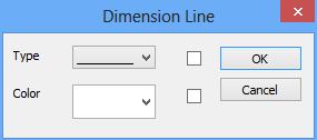 By activating the checkbox, on the right of the parameters, the parameter of the corresponding dimension line