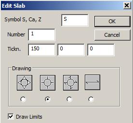 and click on the Slab Diagonals: This command is used to insert auxiliary diagonal lines indicating the borders of the existing slabs. Activate the command and then select the slab s symbol.