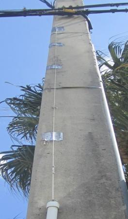 Last poll on West side of Lyons Plastic Lechi On same wire as #36 goes down the poll onto the top of the metal poll on