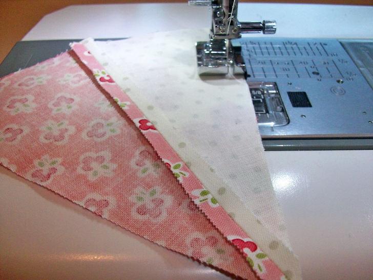 Using a ¼" seam allowance, sew the pairs together along this one side. 9.