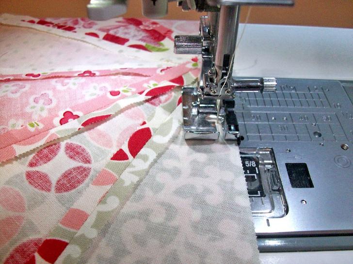 15. Sew together, using a ¼" seam allowance to complete the full circle shape.