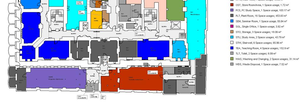 The CAD Integrator view pane should now show a floor plan of the basement of 32 Lincoln s Inn Fields. 6. Use the CAD Integrator menu to select Space mapping, then Space types. 7.