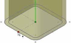 Lesson 4 Weldments 11 Position the profile. Click Locate Profile, and select the midpoint of the edge. 12 Click OK.