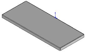 2 Extrude. Sketch a rectangle 10 inches by 24 inches. Extrude it a depth of 1 inch. 3 Shell. Shell the part using a thickness of 0.0625.