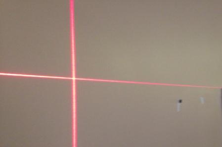 g) Using a laser level mark this reference point (height) at each