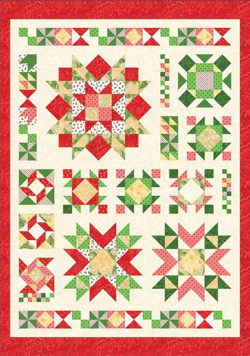 Christmas Ruby Jubilee AMD 075 Ruby Jubilee Dimensions: 56-1/2 x 80-1/2 Retail: $24 UPC: 719318356388 Description: Ruby Jubilee is a 56-1/2 x 80-1/2 ' pieced modern sampler that puts a new spin on