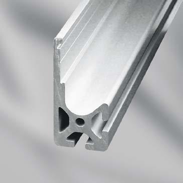 3 Bearing Units K (without guiding shaft) or 1R (with 1 or 2 guiding shafts) or 3R are guided in the Rail Profiles.