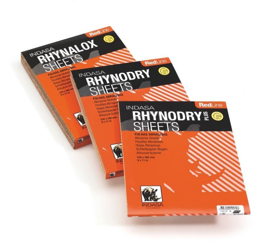 RHYNALOX / RHYNODRY / RHYNODRY PLUS High flexibility Uniformity of scratch pattern High strength resin bond Clog resistant coating Adaptable to curves & contoured surfaces