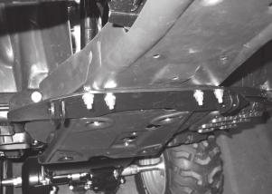 V. INSTALLATION CONT. 7. Mark the location of the u-bolts, as noted in step 6, on the slots scribed onto the skid plate.