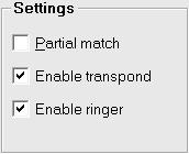 Enable transpond is checked by default. It enables the transpond function (emission of a sequence that will be defined later on) at the reception of the appropriate selective call.