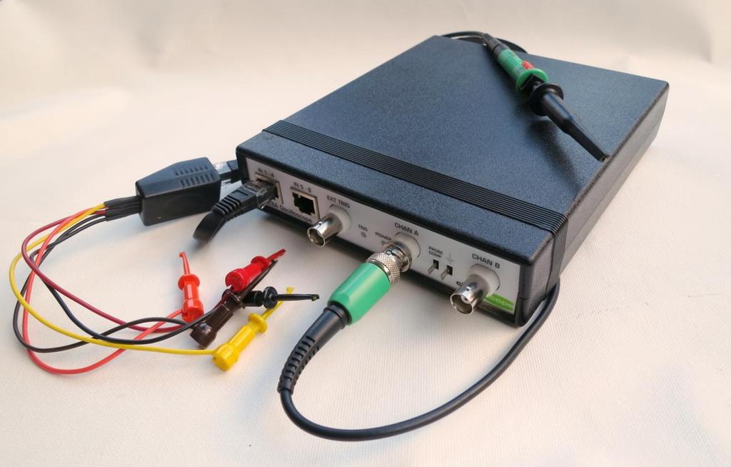 Cleverscope Model CS320A - CS328A Data Sheet Summary Cleverscope Model CS320A or CS328A is a USB or Ethernet connected, PC hosted oscilloscope and spectrum analyser.