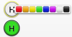 Choose the color. Drag one or more coins to the board. Click each of them to spin. 5.