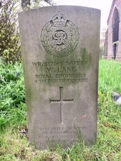 Photo of Sapper W. Lane s Commonwealth War Graves Commission Headstone in St.