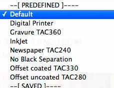 4.1 Setting Profile settings for Printer, DeviceLink and SaveInk profiling can be selected in the drop-down menu Setting. Select the applied printing method.
