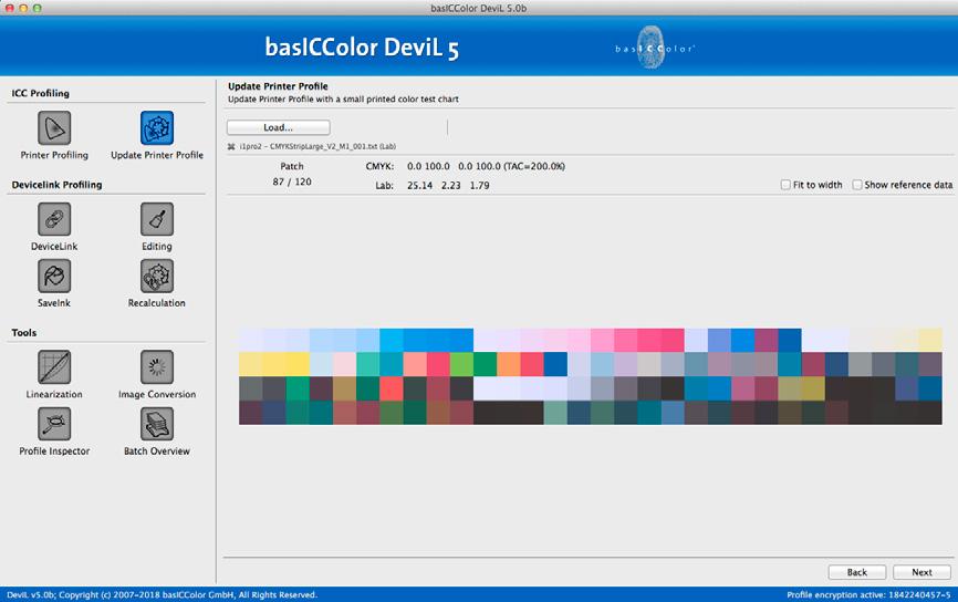 Note: When printing the test chart please make sure to deactivate all color management conversions and use the