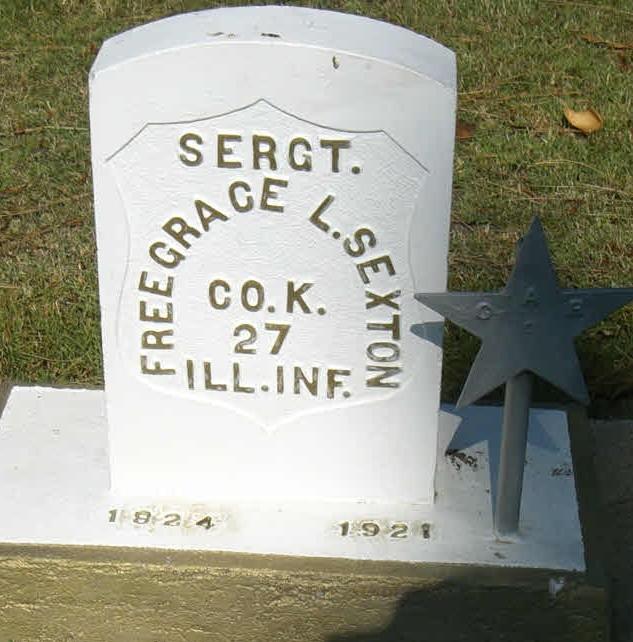 OCCGS Civil War Veterans Project Veteran s Information Veteran s Name: Freegrace Levitt SEXTON Birth Date: 22 July 1824 Location: Somers, Tolland County, Connecticut Death Date: 6 February 1921