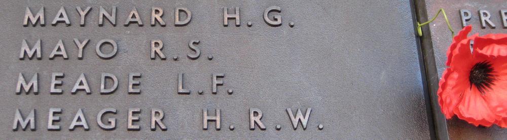 Private H. G. Maynard is commemorated in the Hall of Memory Commemorative Area at the Australian War Memorial, Canberra, Australia on Panel 37.