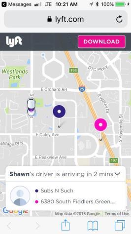 Lyft app and enter a credit card.