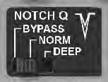 fi lter. The NORMAL setting introduces an -8dB notch, the DEEP setting introduces a -15dB notch. The notch fi lter can be removed from the signal path by setting it to BYPASS.