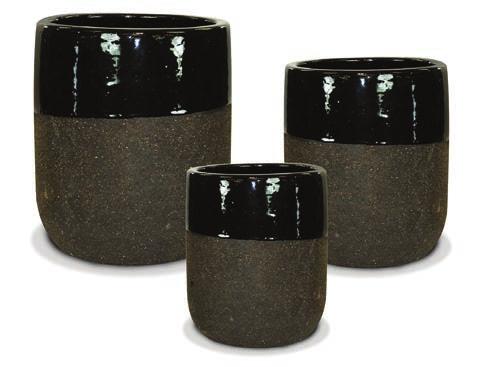 Cylinder Pot - Black Glaze over Graphite Clay - 2 x 3pc sets High Coil Bubble Pot - Pearl Ivory Glaze - 2 x 3pc sets These are our best-ever prices