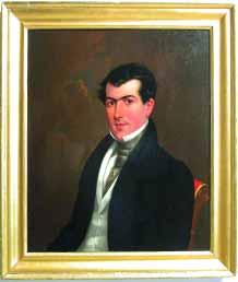 244. PAINTING, PORTRAIT OF YOUNG MAN, AMERICAN SCHOOL, 19 th Century, oil on panel, unsigned, in period