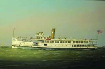 PAINTING, PORTRAIT OF THE STEAMSHIP NANTUCKET, WILLIAM R.
