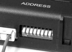 INSTALLATION switches to select a particular address number. Switch #8 must always be in ON position (down).