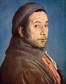 The artist was greatly influenced by the Italian Renaissance which can be seen in his treatment of the background and also in his self-portrait (left).