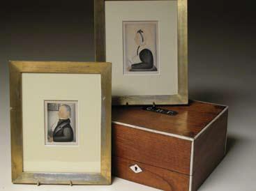 PAIR OF PAINTINGS, Miniature American Portraits of Eleanor McKinney and Thomas McKinney, circa 1830. 4 ¼ in. x 2 ¾ in. 315.
